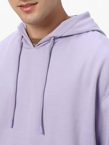 Image of Urbano Fashion Men's Cotton Solid Oversized Hooded Neck Sweatshirt