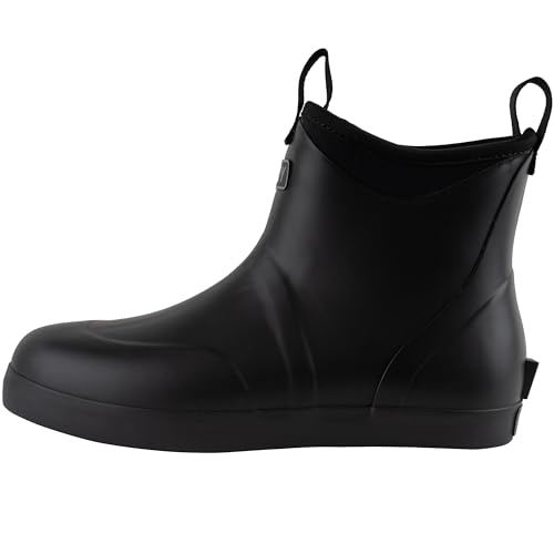 Image of Buoy Boots Women's Waterproof Ankle Rain Boots, Rubber Deck & Fishing Boots | Neoprene Lining, EVA Foam Insole, Slip-Resistant Non-Marking Outsole for Comfortable Traction on Boats, Farms & Wet Ground