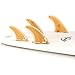 DORSAL Surfboard Fins Quad 4 Set FCS Compatible Bamboo Medium Fiberglass with Bamboo Hexcore