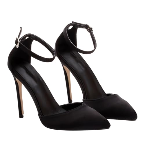 Chaussures à talons aiguilles noires pointules taille 38 pour femmes