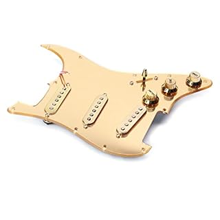 ABZEKH Pickguard à bobine unique SSS pour guitare Fender Doré 282 x 225 x 50 mm - Les Beatles, Paul McCartney, John Lennon, RIngo Starr, George Harrison ABZEKH Pickguard à bobine unique SSS pour guitare Fender Doré 282 x 225 x 50 mm – Image 3