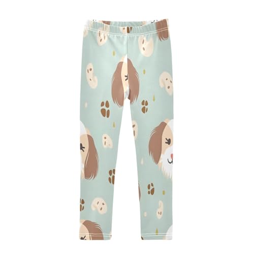 Bolaz Toddler Girls Leggings Printed Yoga Pants Leggings Dog Blue Background for Kids
