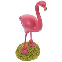 Toyvian Flamingo Garden Ornament - Pink Flamingo Cake Toppers for Birthday and Dance Party Decorations - Miniature Animal Figurines for Home Decor - Eco-Friendly Resin