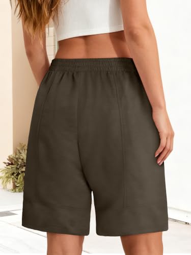 KISSMODA Women Bermuda Sweat Shorts High Waist Pockets Summer Lounge Workout Shorts — view 4