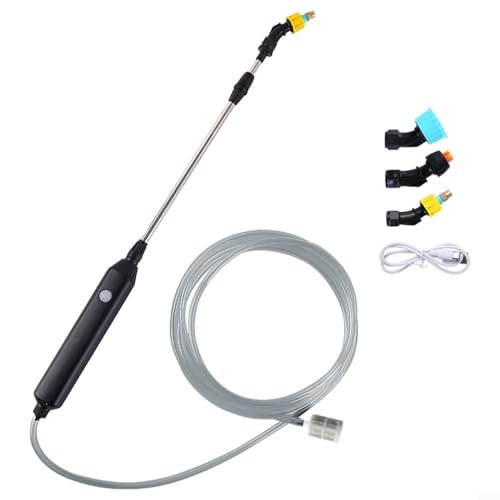 Elektrischer Sprühkopf für den Garten, automatische Zerstäubung, für Bewässerung und Reinigung, breites Anwendungsspektrum, wiederaufladbar über USB (3 Meter Schlauch)