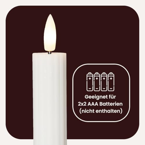 Star 2er Set LED Stabkerzen mit Timer - Echtwachs Kerzen - Warmweiß – Ansicht 5