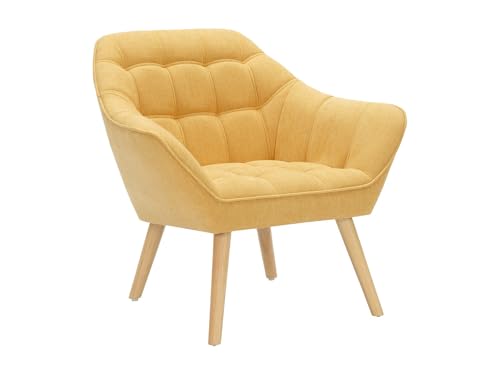 Vente-unique - Fauteuil en Tissu Jaune Moutarde Caserta
