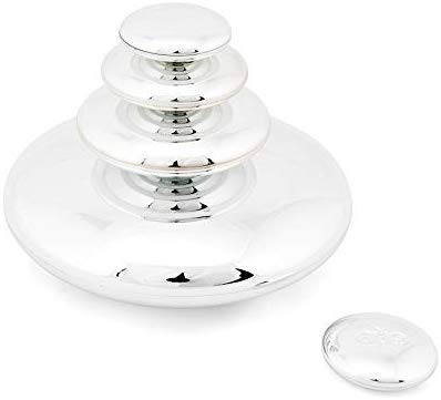 TTS Sensory Mirrored Stacking Pebbles – 20 pc Silver Metallic Balance & Sort Stones for Young Learners, Preschool & Classroom Loose-Parts Play