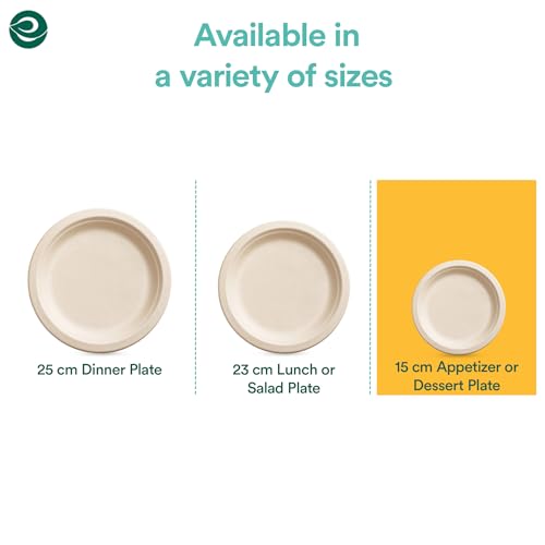 Eco Soul CBP6RO100 100% Compostable 6 Inch Small Paper Plates (100-Pack) Disposable Party Heavy Duty, Eco-Friendly, Appetizer, Dessert thumb #6