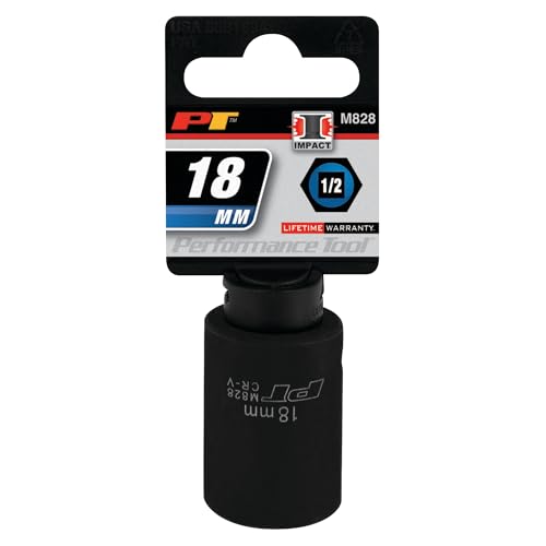 Image of Performance Tool M828 1 /2 Drive 18mm 6Point Impact Socket, 1 Pack