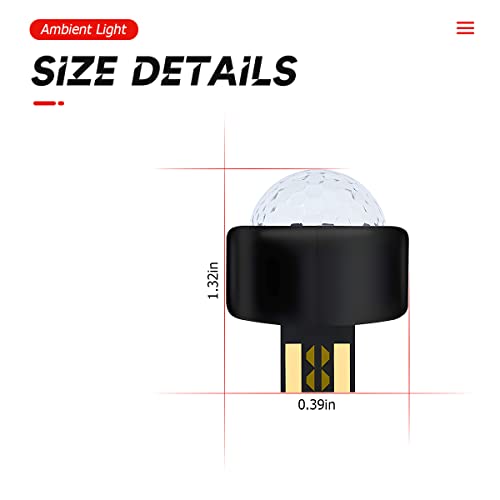 3Pcs Usb Mini Disco Lights, Car Led Magic Atmosphere Light, Colorful Stage Dj Party Ball Light, Portable Small Auto Decoration Night Strobe Light For Christmas Halloween Birthday Wedding #TOP1