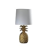 HomeStock Artisanal Abode 17' in Golden Brass Tropical Heahea Pineapple Table Lamp
