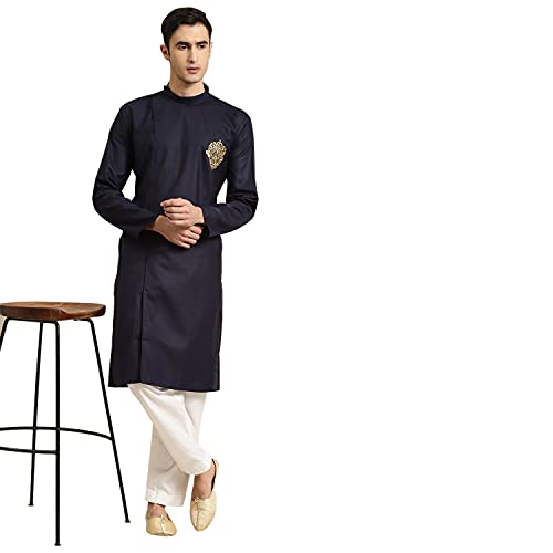 Image of SOJANYA Men's Cotton Straight Fit Casual(Since 1958 Solid Kurta Crafted for Elegance