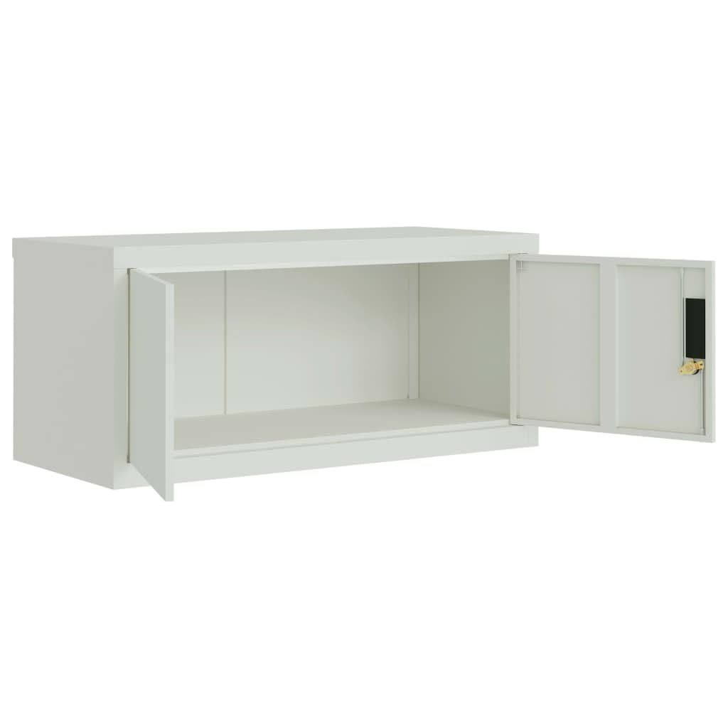 Armadio Classificatore in Acciaio Grigio Set 2 Pezzi 90x40x145 cm | Mobiletto archivio con serratura di sicurezza per documenti in ufficio o studio. Include 2 moduli sovrapponibili.