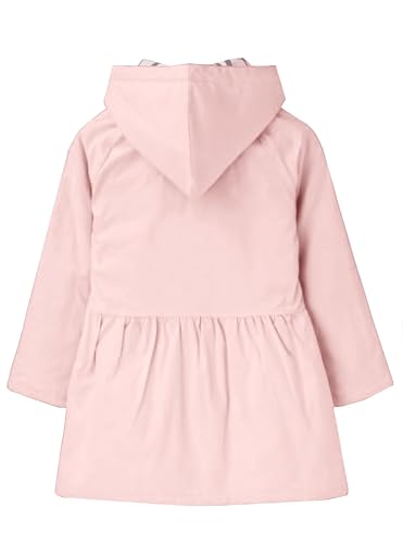 BINPAW Girls' Cotton-Padded Trench Coat Thicken Warm Single Breasted Outerwear Coat with Detachable Hood2