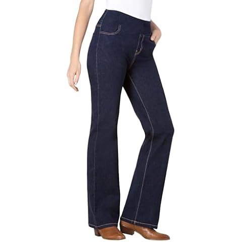 Woman Within Women's Plus Size Flex-Fit Pull-On Bootcut Denim Jean - 18 W, Indigo Cover