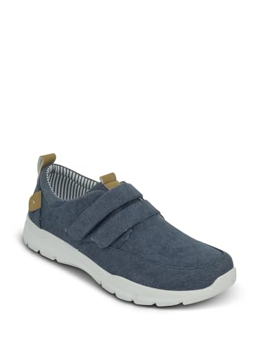 Chums | Men's | Dr Keller Wide Fit Touch Fasten Canvas Shoes | Lightweight Breathable Design | Denim