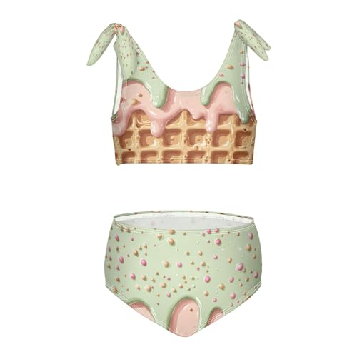 Sprinkles Chocolate Light Green Mint Glaze Ice Cream Girls Tankini Swimsuit Kids Bikini Sets 2 Pcs Bathing Suit 3T