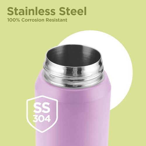 Image of Milton Swing 900 Thermosteel Water Bottle 770 ml with One Touch Safety Lock, Long Hours Hot and Cold, Leak Proof Lid, ISI Certified I Vacuum Insulated I for Office, Gym, School I Purple