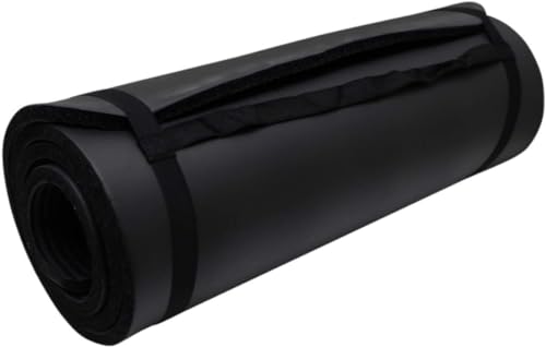 Exercise & Fitness Mat | Home Gym & Fitness - Yoga & Pilates| Includes Carry Bag | High Density | Compact & Lightweight | Easy to Clean & Store | For Camping & Picnics| 183x60x1.5cm (BLACK)