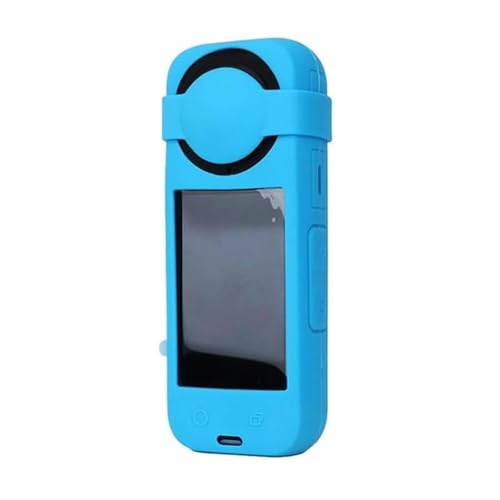 Image of Action Pro Silicone Protective Cover + Lens Cap Compatible with Insta360 X4 Action Camera (Blue)