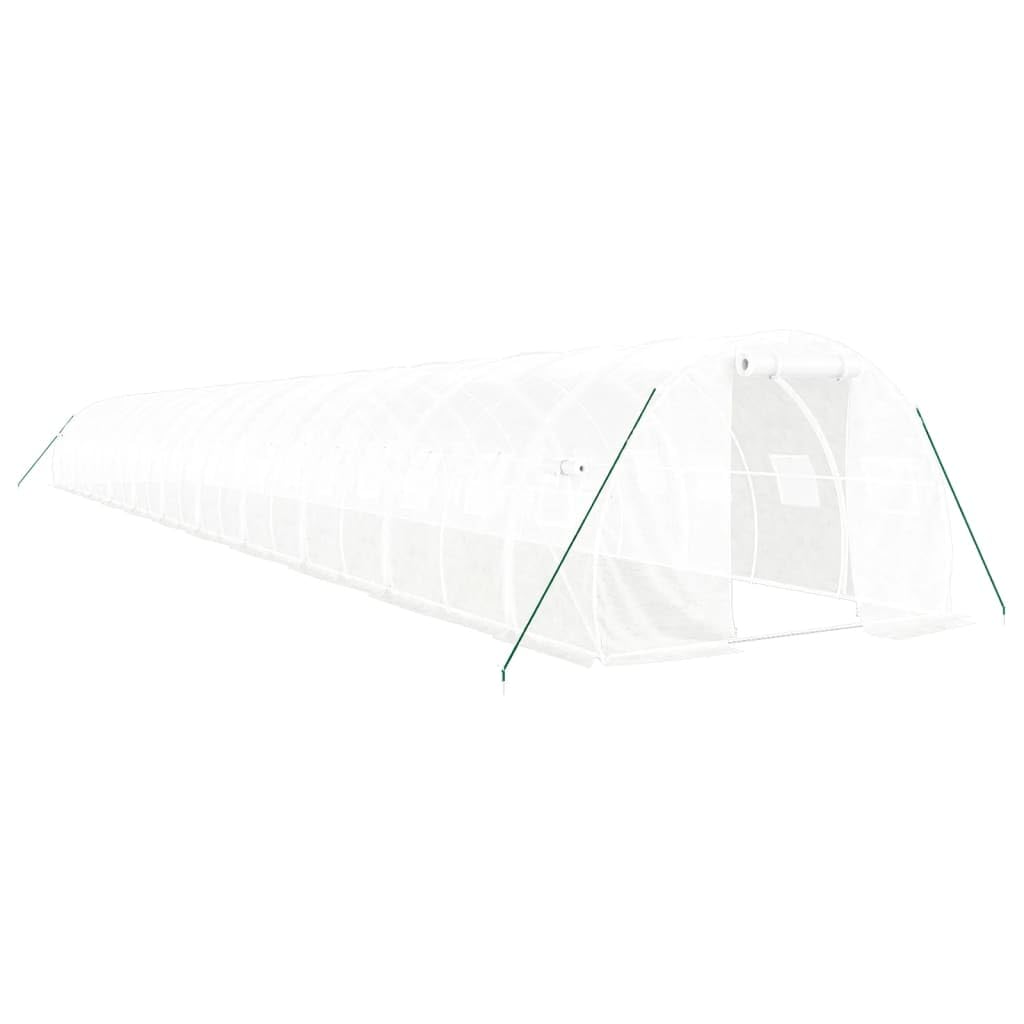 Homgoday Invernadero con Estructura de Acero Blanco 66 m² 22x3x2 m, Invernadero Caseta Jardín Terraza Plantas Semilla Cultivo Huerto Verduras Cubierta Casero