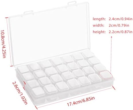 Gospire 28 Grids Diamond Box Clear Plastic Jewelry Craft Storage Container Diamond Painting Embroidery DIY Art Craft Accessory Organizer Case (Clear)