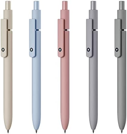 Eeoyu 5pcs Gel Pens Quick Dry Ink Pens Fine Point Retractable Roller Ball Pens Black Ink Smooth Writing Pens, Cute Pens, Aesthetic pens for School Office Home Diary Pens