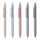 Eeoyu 5pcs Gel Pens Quick Dry Ink Pens Fine Point Retractable Roller Ball Pens Black Ink Smooth Writ