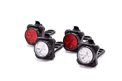 HOOOT 2 Sets USB Rechargeable LED Bike Light, 2 Super Bright Front Bicycle