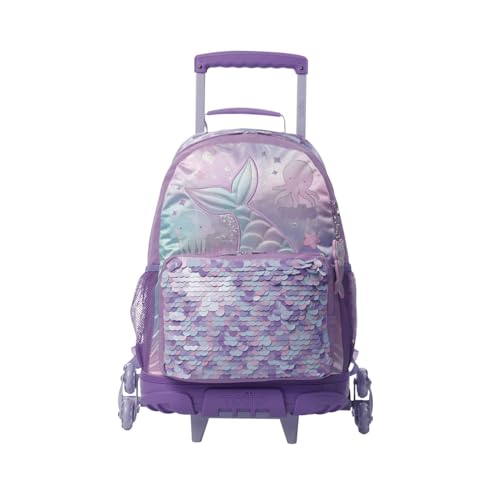 TOTTO - Mochila Escolar con Ruedas, Modelo Sireny L, Mochila Grande, Capacidad 31 L, 2 Compartimentos, 2 Bolsillos Botella, Protección en la Base, Sistema 3 Ruedas, Correas Ajustables, Color Rosa