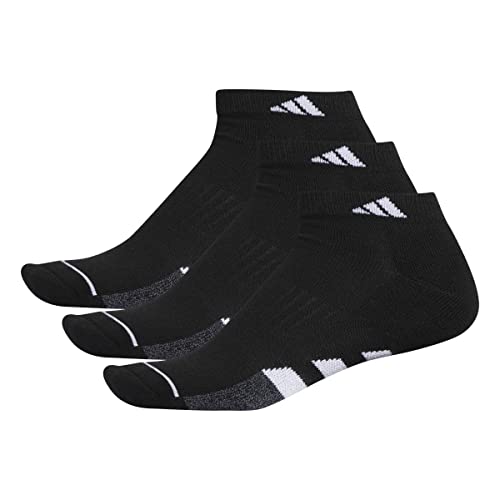 adidas Men's Cushioned Low Cut Socks (3-Pair), Black/White/Onix Grey, Large