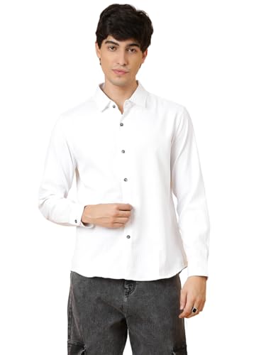 Image of KOTTY Men's Textured Casual Shirt - Long Sleeve||Button-Down Collar||Classic Fit