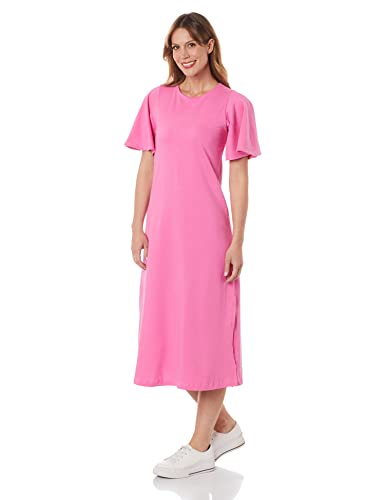 Vestido midi, Feminino, Hering,Rosa Médio,G