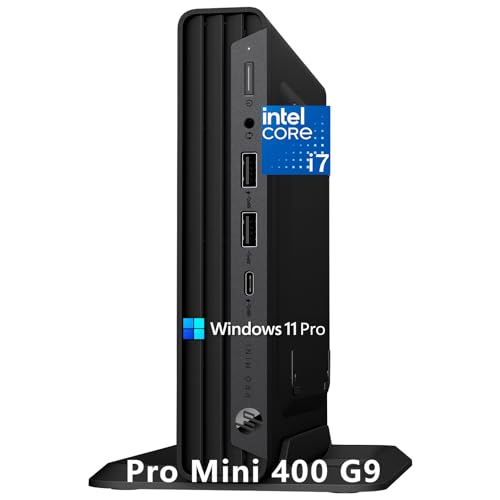 Image of HP Mini Desktop PC Computer for Office Work, Ultra-Compact Silent, Intel i7-12700T (64GB RAM, 1TB SSD), 3X 4K Display Support, Wired Keyboard & Mouse & Stand, Windows 11 Pro