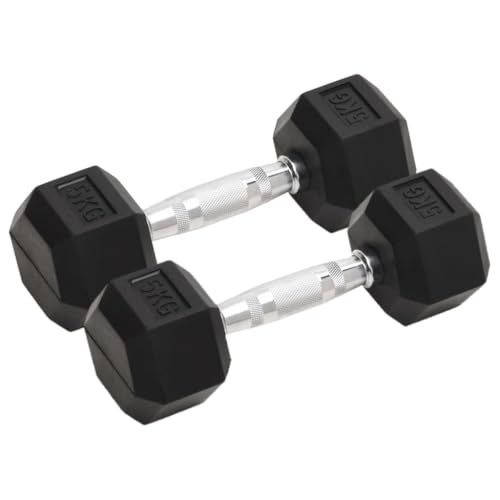 vidaXL 2 mancuernas, 10 kg, hierro fundido