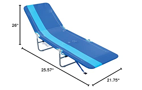 Rio Beach Portable Folding Backpack Beach Lounge Chair With Backpack Straps And Storage Pouch, Blue Stripe, ·72“ X 22“ X 10" #TOP2