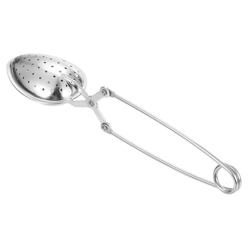 uxcell Egg Snap Tea Ball Infuser with Handle, Loose Tea Steeper, Stainless Steel Tea Strainer for Brew Loose Leaf Tea, Silver