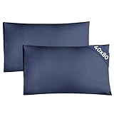 Funda de Almohada 40x80 Azul Marino - Set de 2 Fundas de Microfibra Suaves, Cómodas y Lavables a Máquina - Fundas 40x80 Azul Marino para una Experiencia de Confort y Elegancia