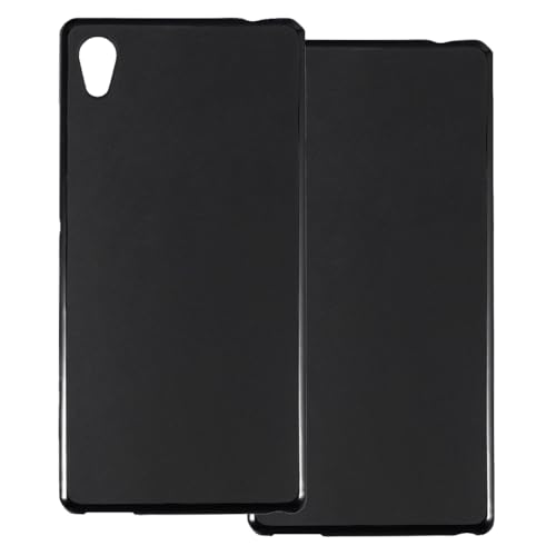 UOGNADGD 2-Pack TPU Case Compatible with Sony Xperia M4 Aqua Phone Cover - Shockproof Flexible Protective Accessories with Precise Cutouts (Black)