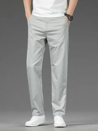 Men's Casual Pants Business Stretch Straight Slim Formal Suit Trousers4