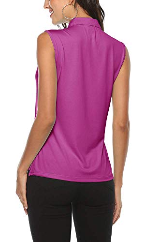 Image of AIRIKE Golf Polo Shirts for Women Sleeveless Summer Sports Athletic Fashionable Workwear-Quick Dry Womens Tank Tops