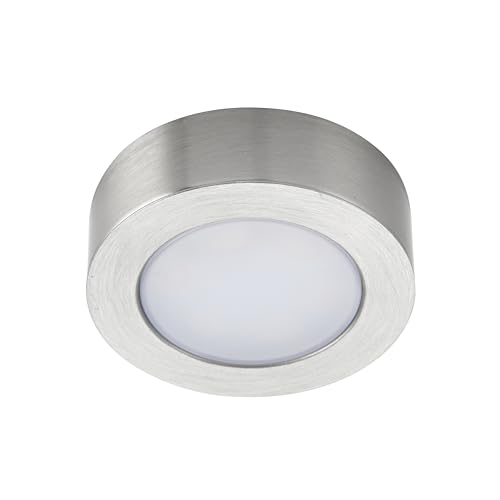 Image of National Lighting Under Cabinet Kitchen Lights, Spotlight with Colour Changing Technology -Warm/Cool White Output Brushed Chrome Finish, Mains Connected, IP20 Rated (Brushed - Chrome)