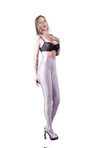Image of Ultra Sheer Workout Leggings Shiny Tights for Women Control Top to Waist Pantyhose Tummy Control Glossy Panty Hose