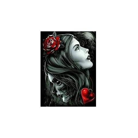 Metal Tin Sign Chic Art Decoration Poster Day of The Dead Girl Rose Skull My Style 8 * 6 Inch Fashion Chic for Home Decor Bar Party Garden Wall Art Wall Decor Cover