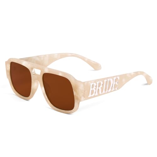 xo Fetti Bride Sunglasses | Bachelorette Gift Bridal Shower Bride To Be Bach Party Beach Accessory Neutral Cream Ivory Bikinis and Martinis Seashells and Wedding Bells Tortoise