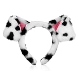 Confortable au toucher : fabriqué à partir d'un matériau moelleux et moelleux, ce bandeau nettoyant pour le visage est doux pour la peau et confortable à porter pendant de longues périodes, bandeau oreilles dalmatien, bandeau amusant