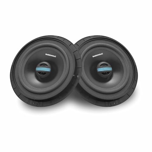 Image of Bassoholic 6.5 inch Two-Way Coaxial Car Speaker with High Bass, Water-Resistant Rubber Cone, Subwoofer-Ready, Perfect 6.5-Inch Speaker for Car with Punchy Sound