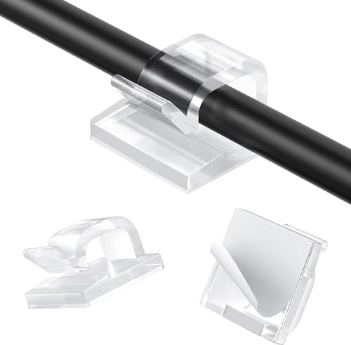 AGPTEK Cable Clips with Adhesive Tapes - Clear (110 Pieces)