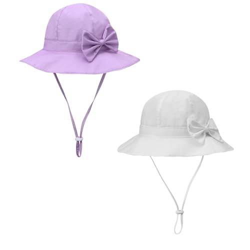 ECOSUMA Baby Sun Hat 2-5T 2 Pack White/Purple